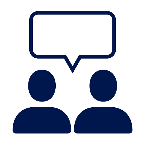 icon of two people talking to each other