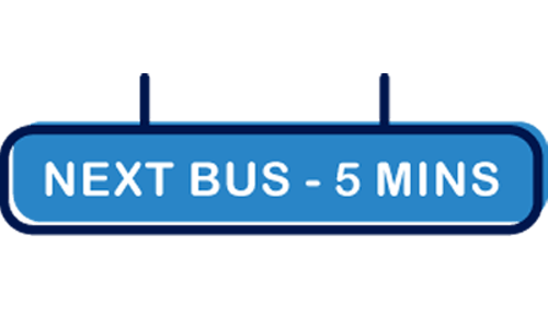 icon of sign showing the next bus will arrive in 5 minutes