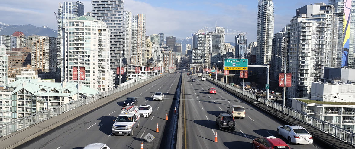 Granville Street Bridge on a sunny afternoon